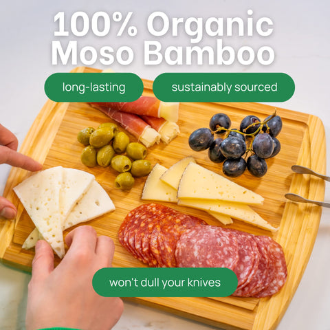 Greener Chef bamboo board shown as elegant charcuterie display