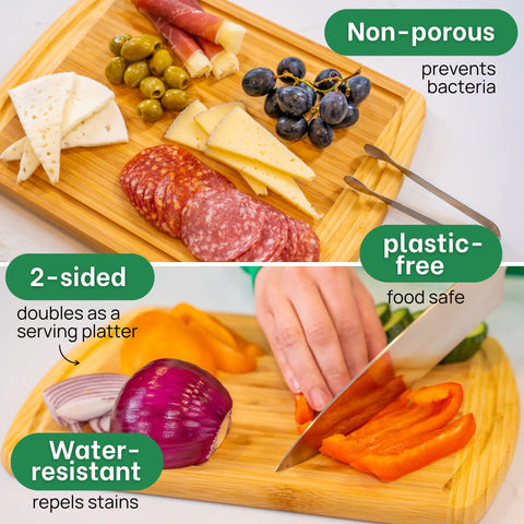 Greener Chef bamboo board easy to clean and maintain