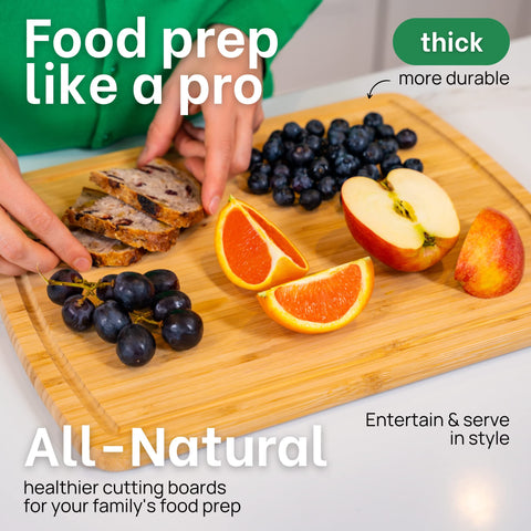 Greener Chef medium board ready for fruit, vegetables, and cheese display.