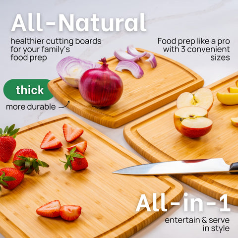 Greener Chef bamboo surface—knife-friendly and durable for daily use