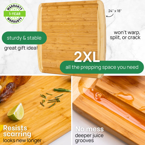 Greener Chef extra-large board ideal for meat, vegetables, and large meal prep.