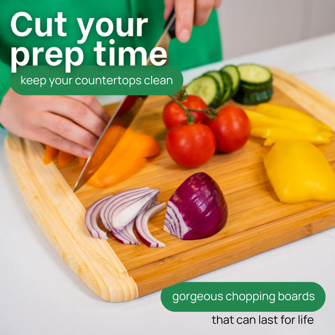 Greener Chef knife-friendly surface with deep juice grooves