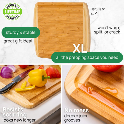Greener Chef reversible board provides two sides for prepping and serving.