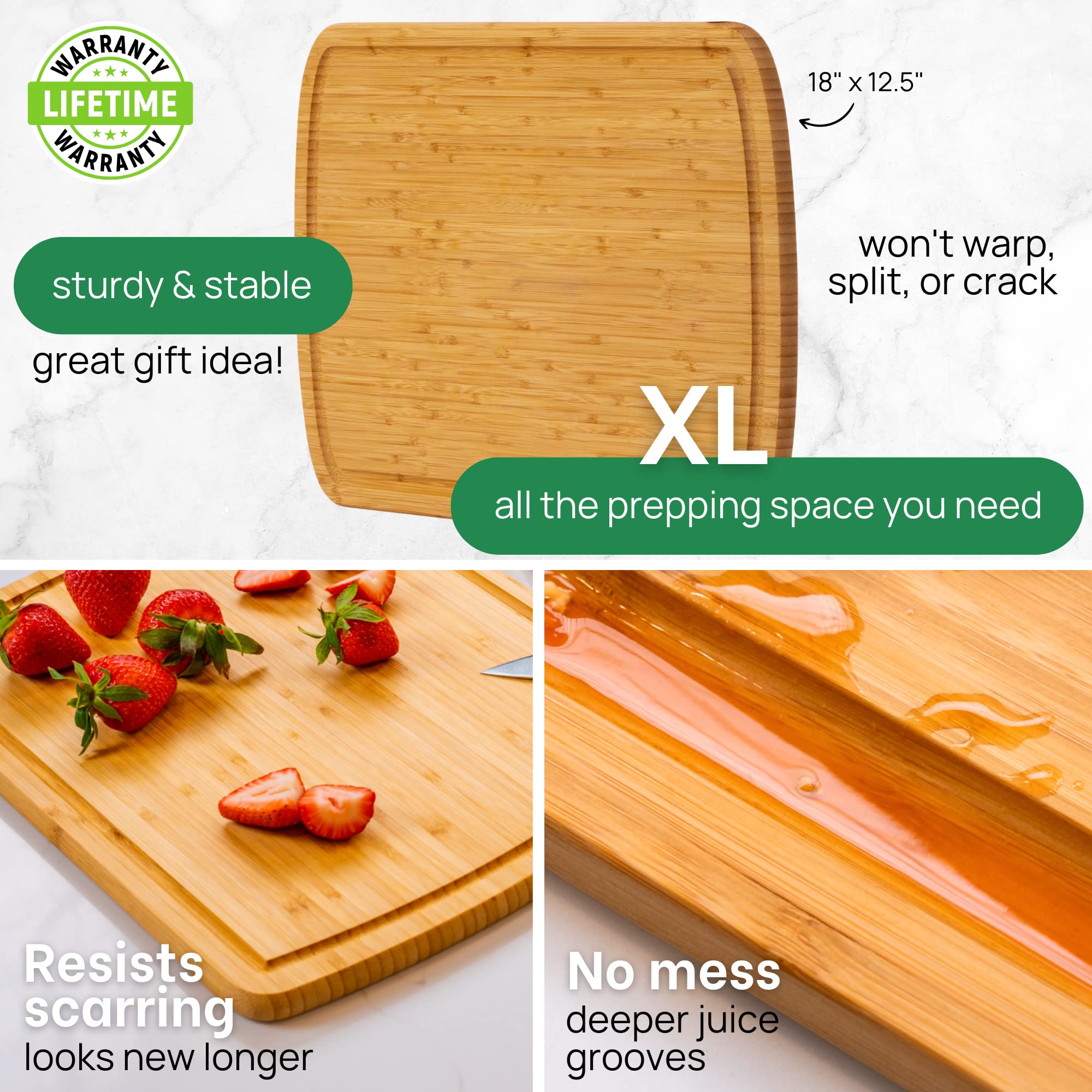 Greener Chef XL prep surface provides room to chop and arrange ingredients.