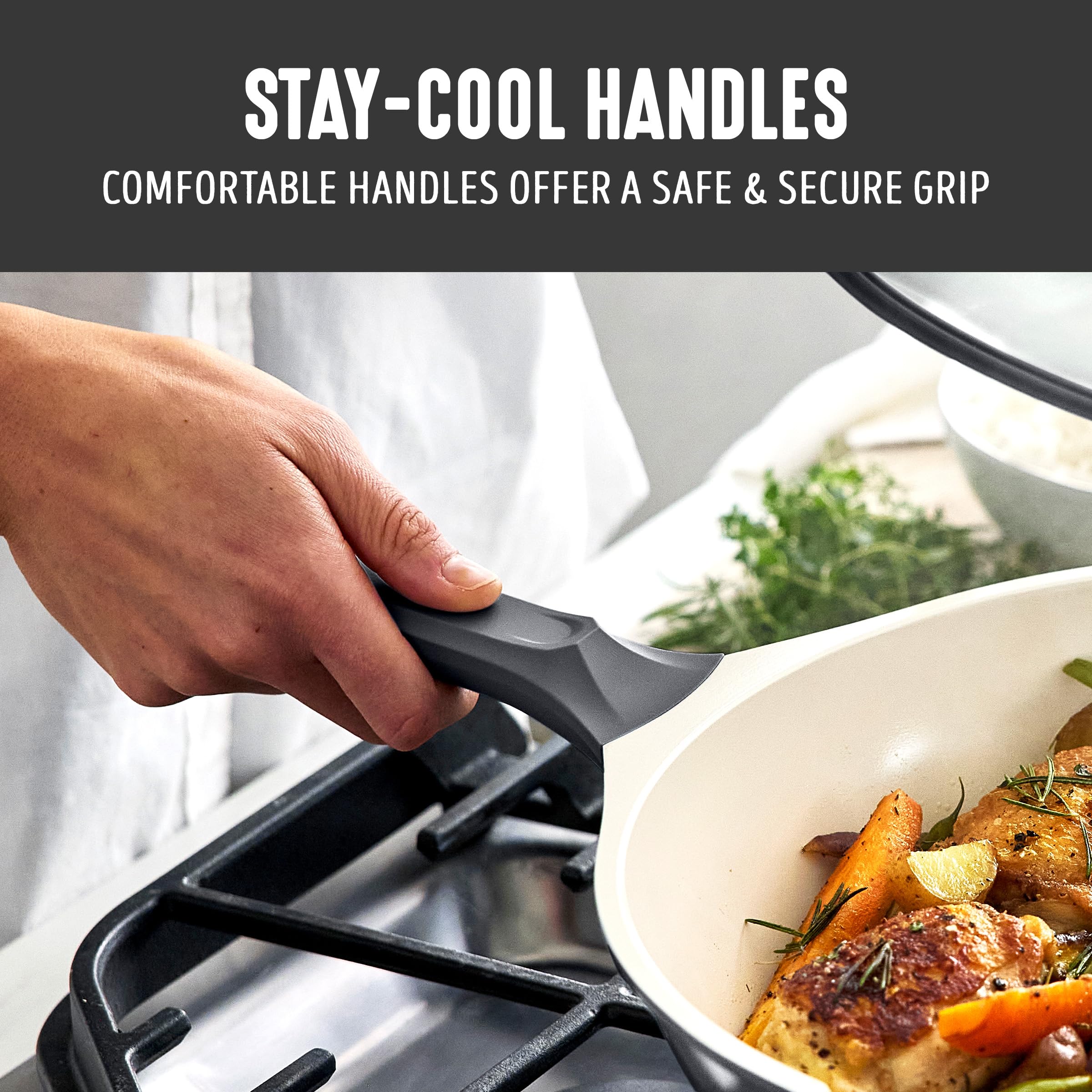 GreenLife easy-clean ceramic nonstick surface ready for wiping clean.