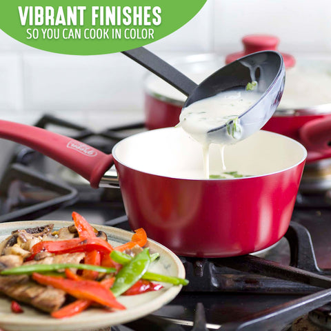 GreenLife Soft Grip dishwasher-safe design makes cleanup simple.