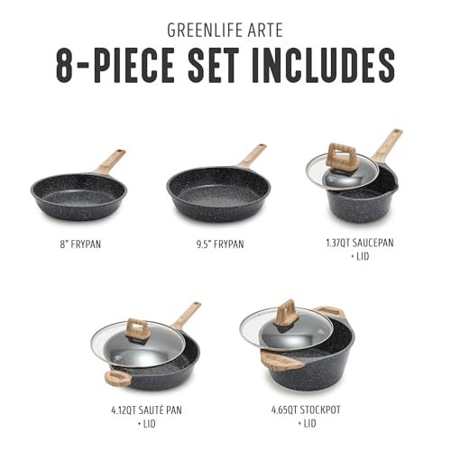 GreenLife stay-cool handle close-up for comfortable grip during cooking.