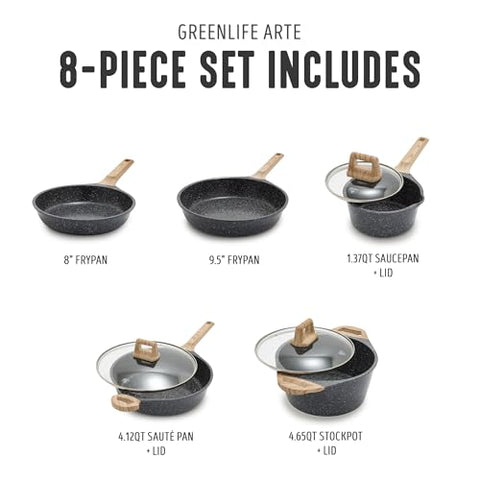 GreenLife stay-cool handle close-up for comfortable grip during cooking.