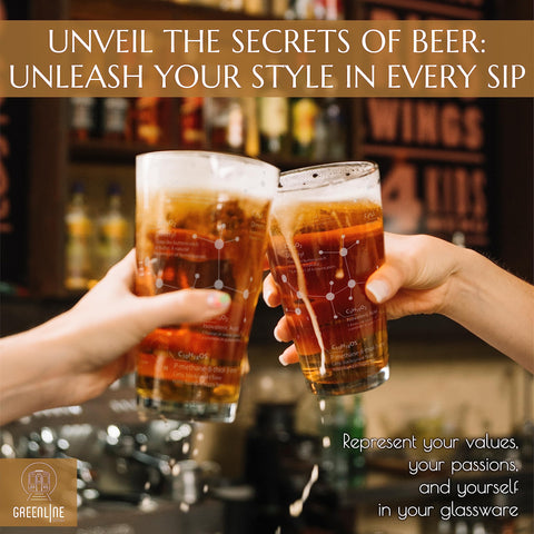 Greenline Goods beer glass heavy base highlighting a premium tasting experience.