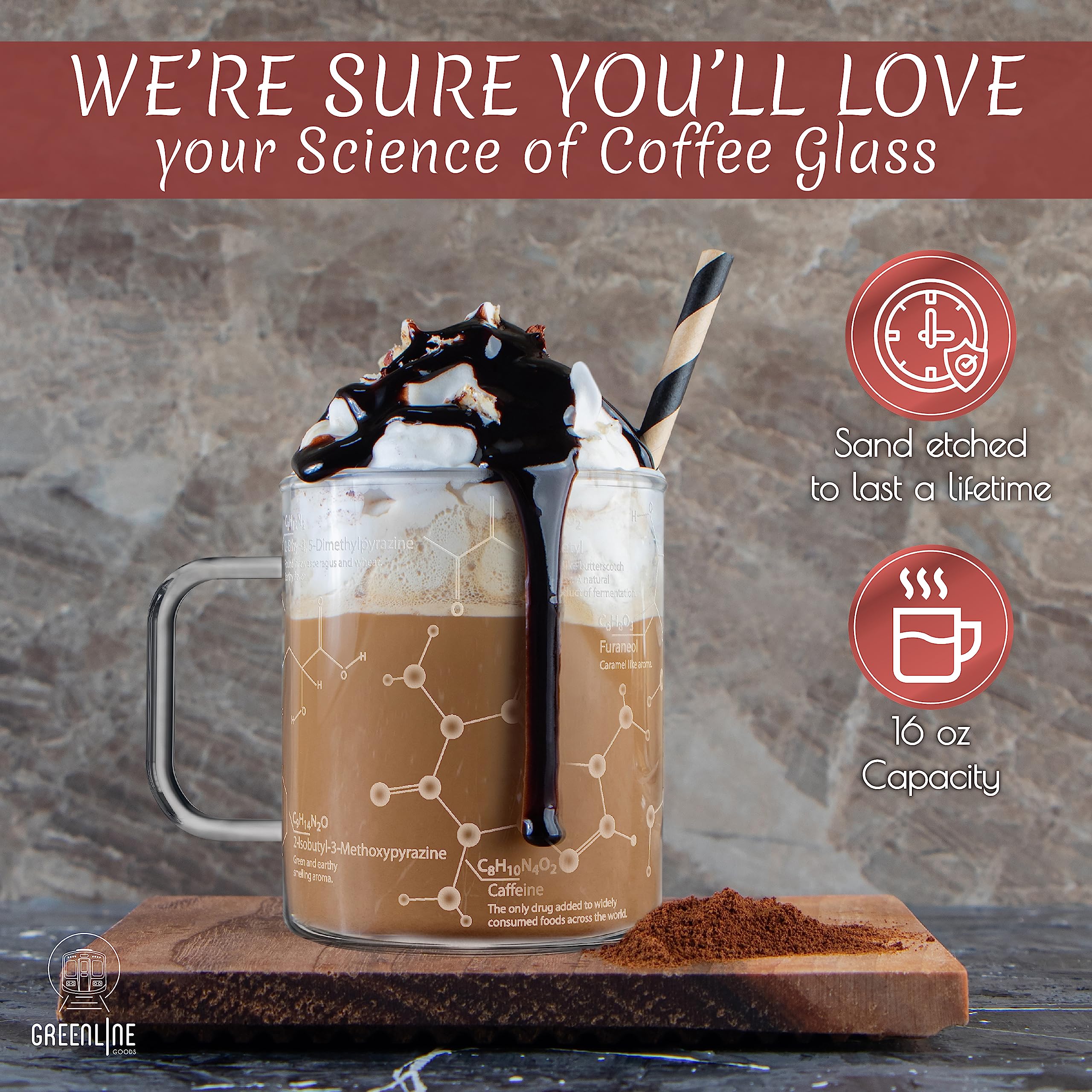 Greenline Goods dishwasher-safe etched mug maintains crisp design over time.