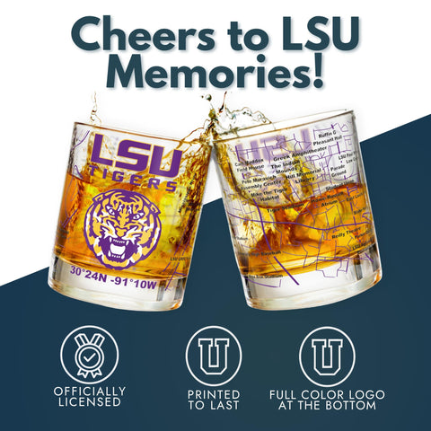 Greenline Goods LSU Tigers glass dishwasher-safe print ensures long-lasting appearance.