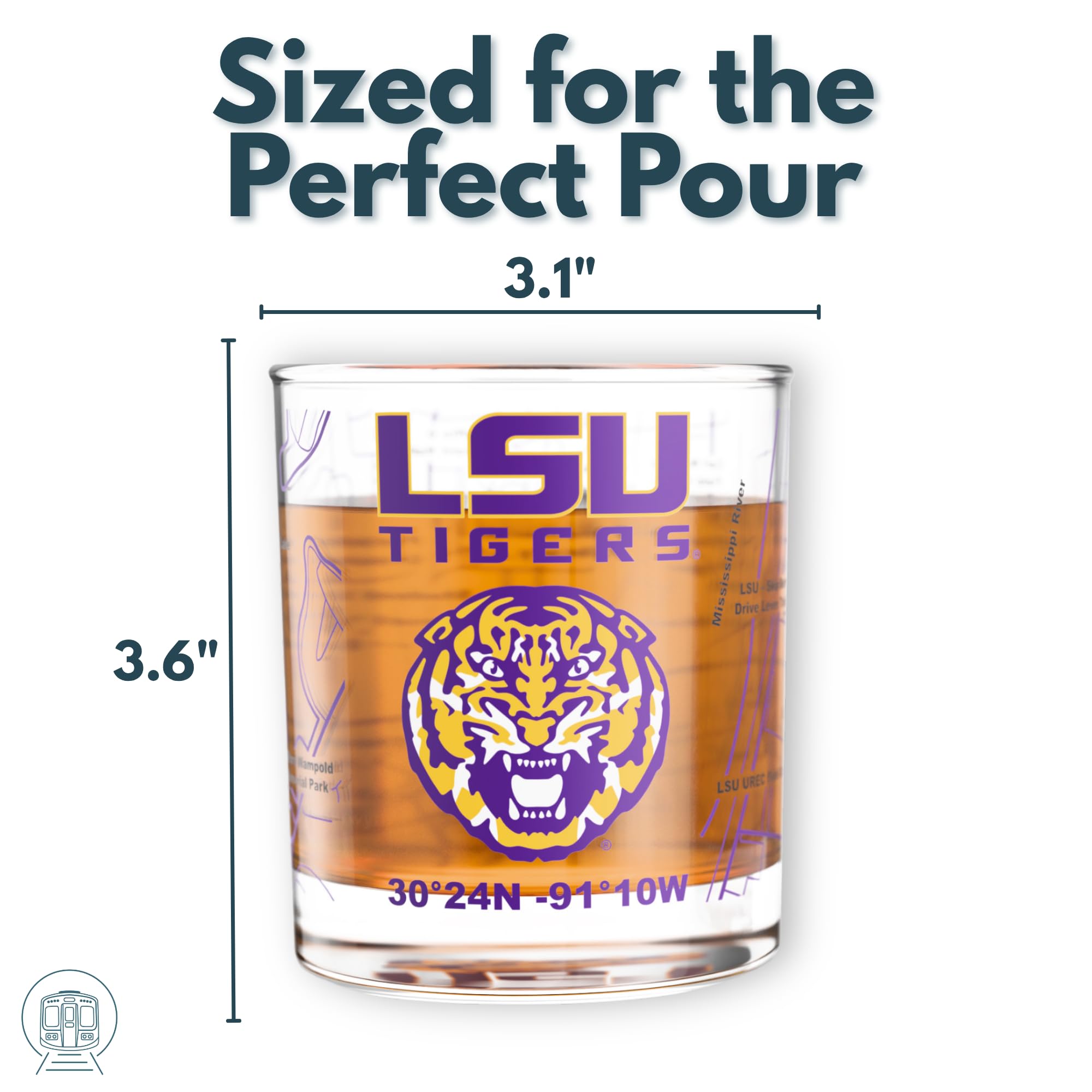 Greenline Goods LSU Tigers glass gift-box presentation enhances gifting moments.