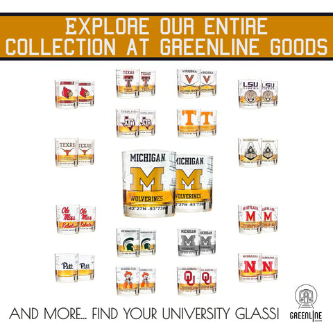 Greenline Goods 10 oz rocks glass set for Old Fashioned and neat pours during events.