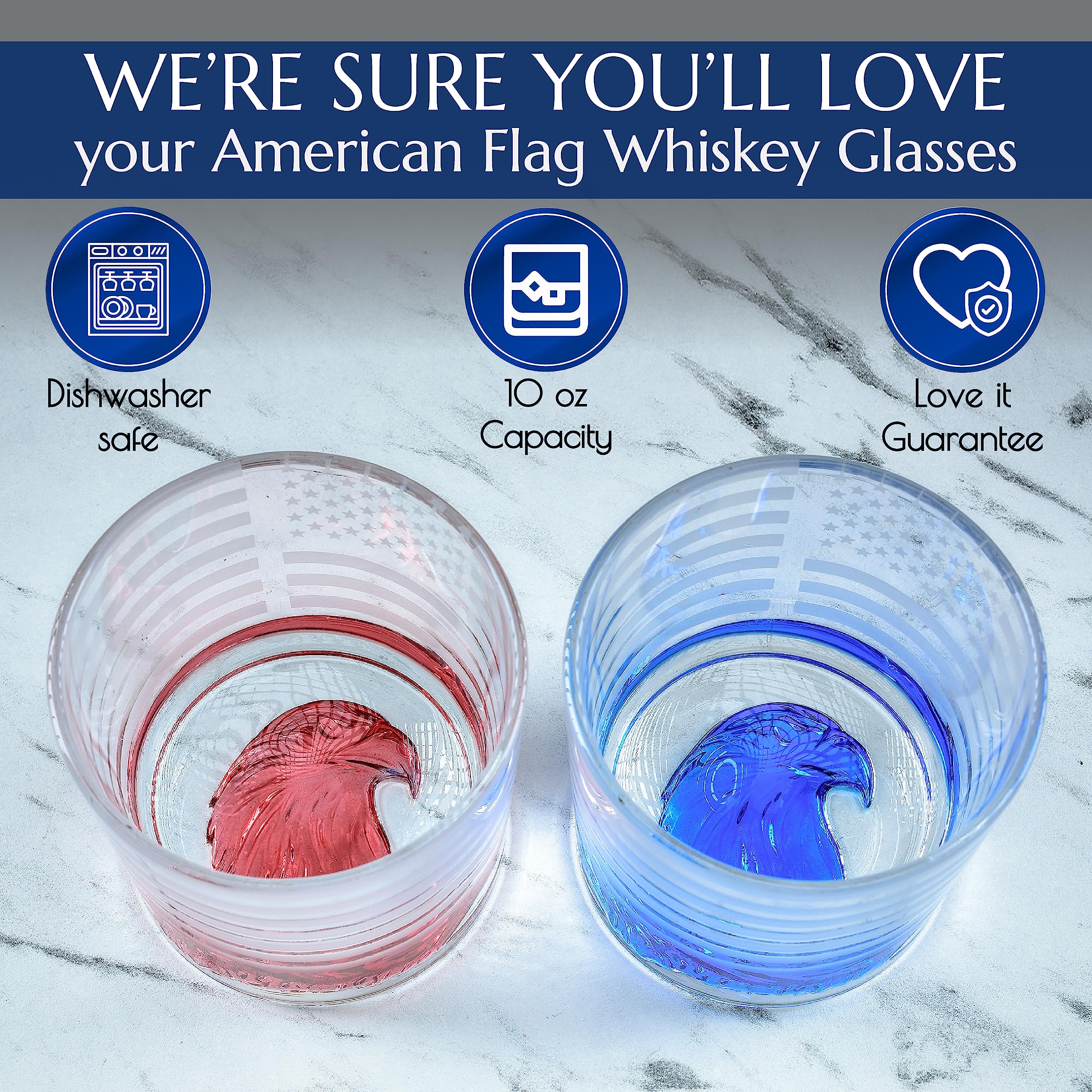 Greenline Goods USA flag drinkware set suitable for gifting and celebrations.