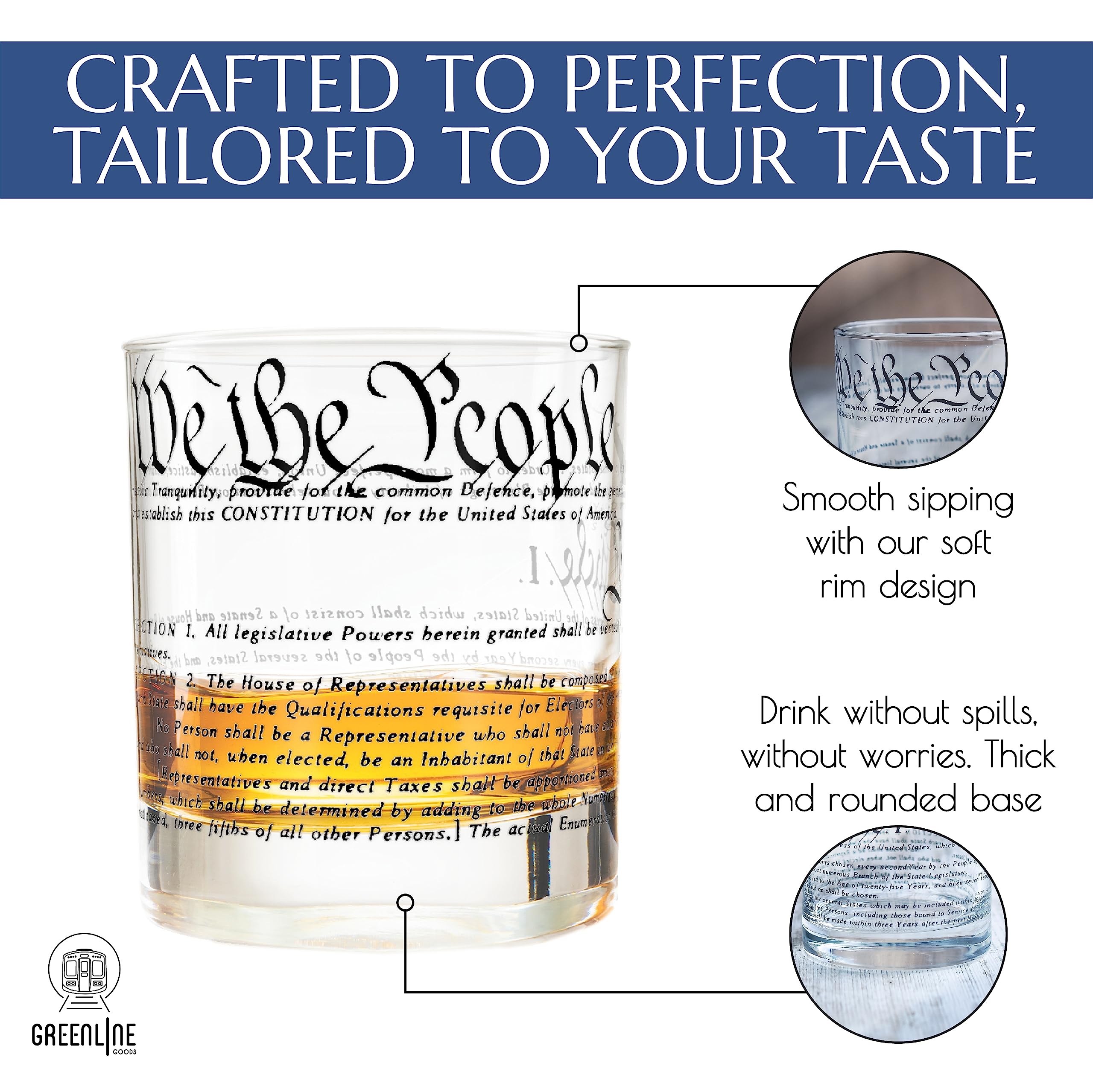 Greenline Goods two-pack constitution glasses are gift-ready for history lovers.