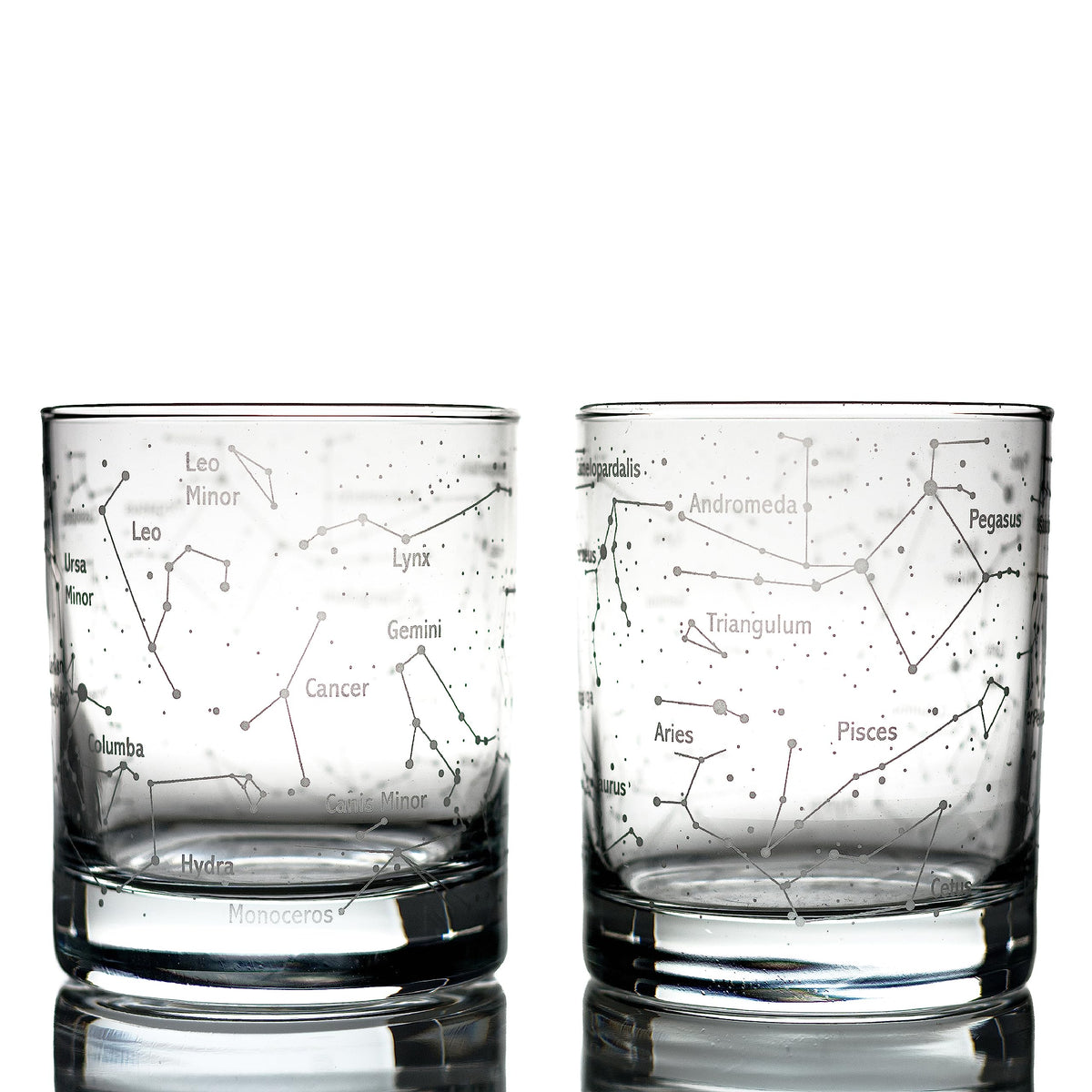 Greenline Goods whiskey glass with constellation etching enhances stargazer-inspired tasting.