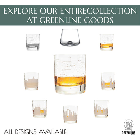Greenline Goods astronomy night sky detail enhances elegant sipping rituals.