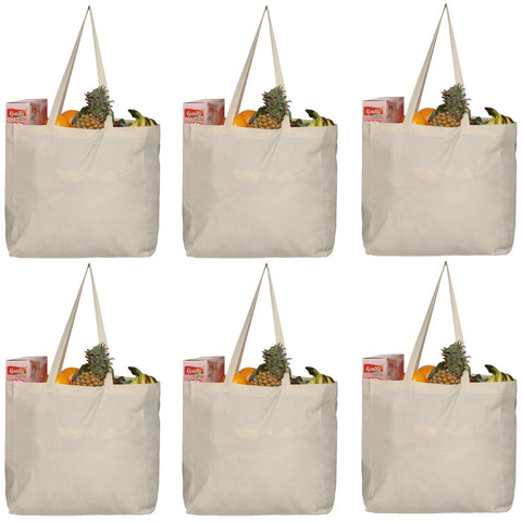 Greenmile 6-pack canvas bags folded for compact storage and easy reuse.