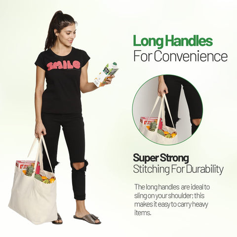 Greenmile plastic-free canvas totes support eco-friendly shopping routines.