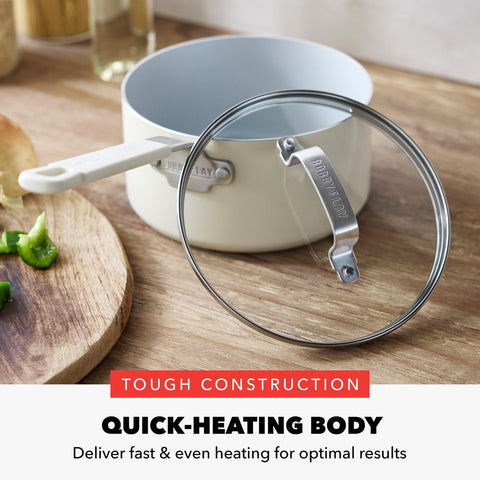 GreenPan Bobby Flay diamond-infused coating delivers durable, easy-release performance.