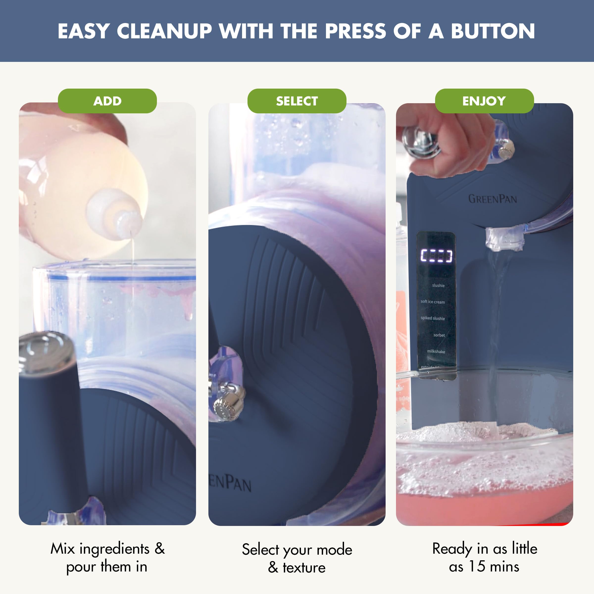 GreenPan Frost accessories shown for quick setup and serving.