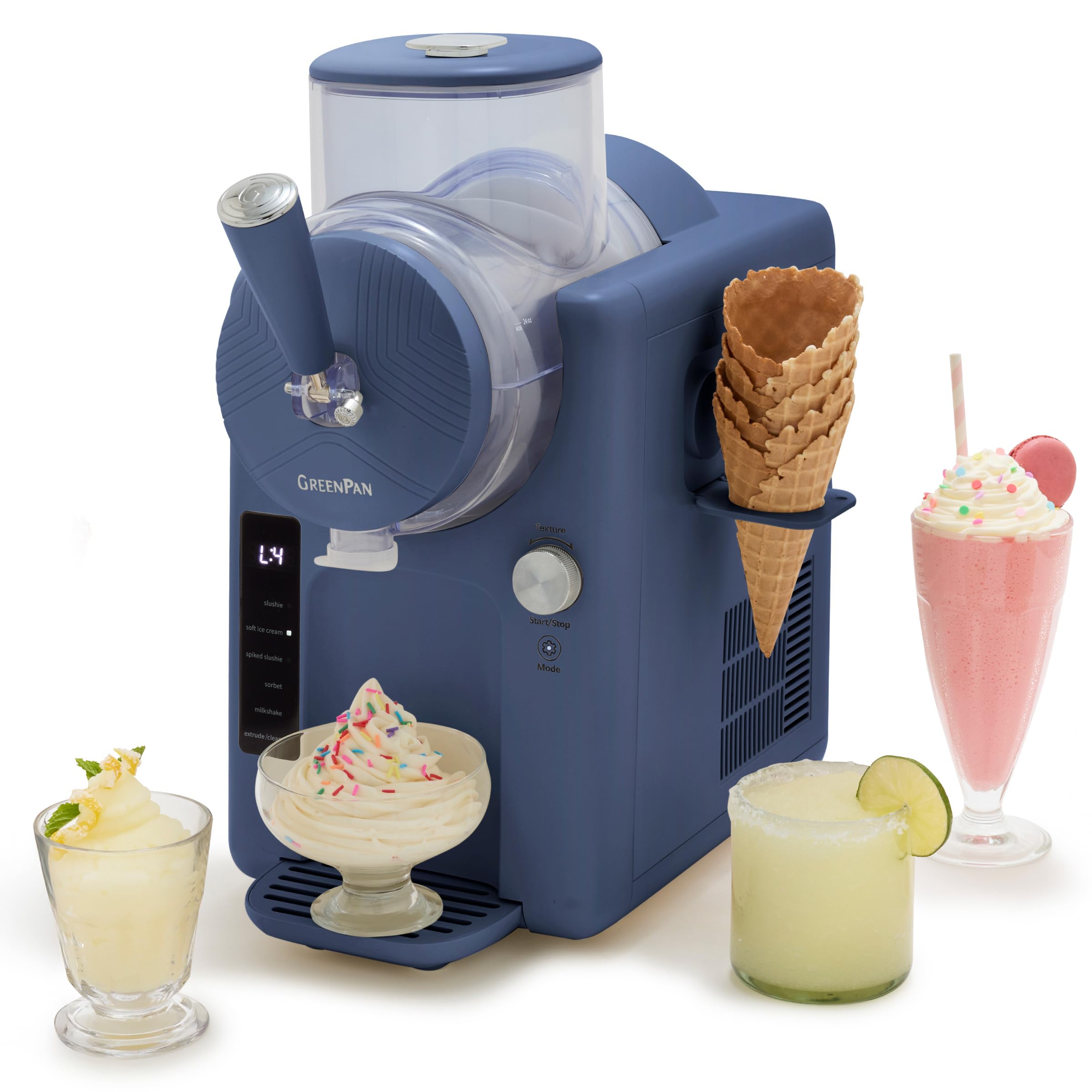 GreenPan Frost ice cream maker front view for family-sized frozen treats.