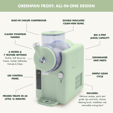 GreenPan Frost milkshake-creation mode yields thick cafe-style shakes