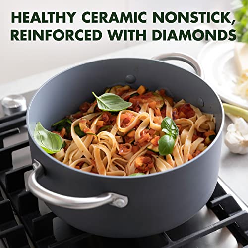 GreenPan Lima hard anodized body emphasizes scratch resistance for daily use.