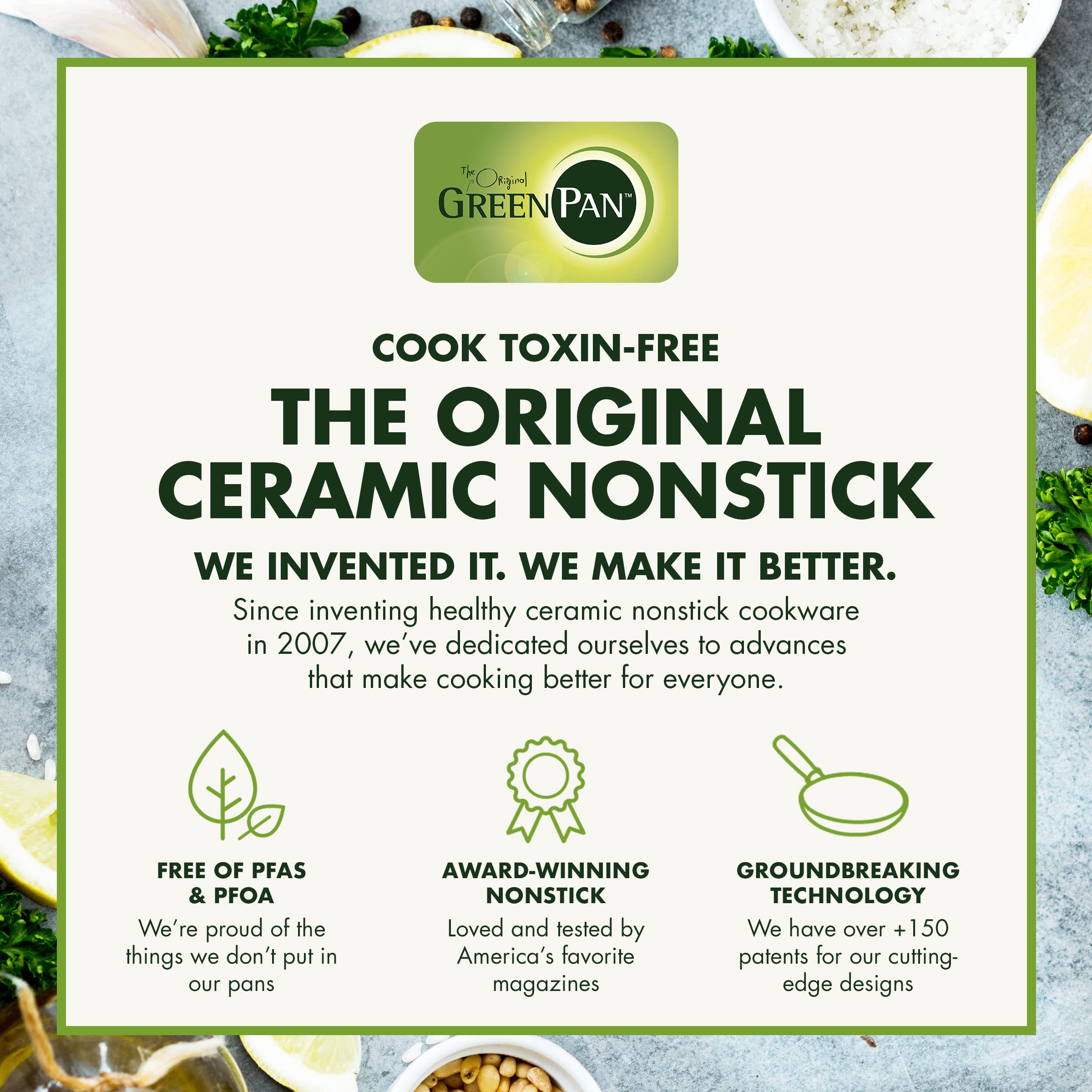 GreenPan Lima cookware represents durable, professional-grade kitchenware.
