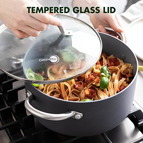 GreenPan Lima oven and broiler safe up to 600°F for versatile cooking.