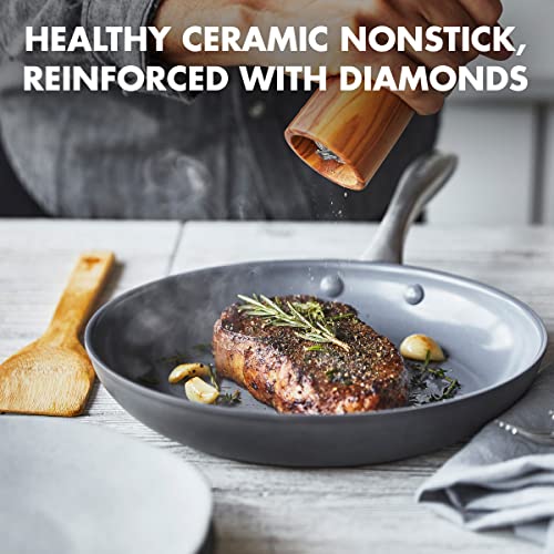 GreenPan Lima wood spatula with pan for easy flipping and stirring