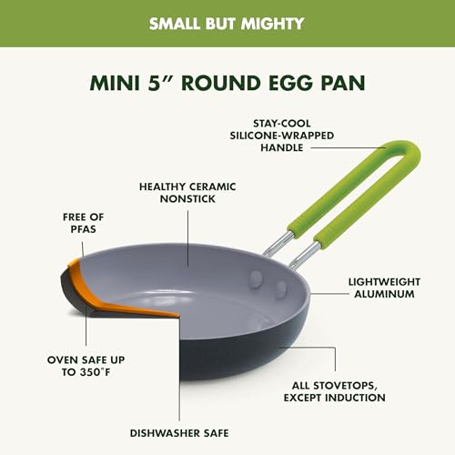 GreenPan Mini stay-cool handle with silicone sleeve in close-up.