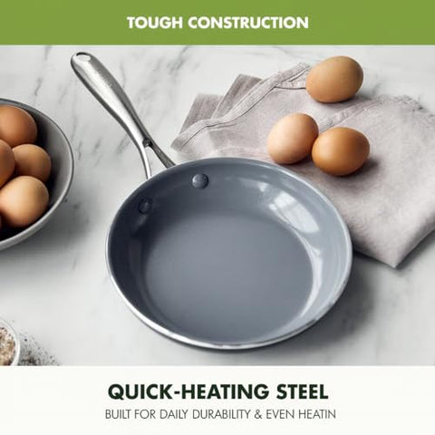 GreenPan Swift with diamond-infused coating for durability and even heat distribution.