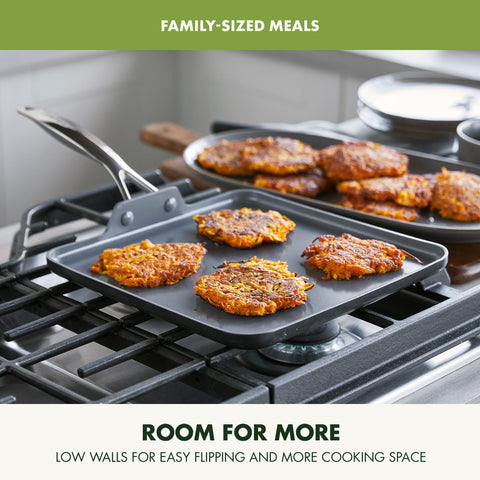 GreenPan Valencia Pro dishwasher-safe for quick cleanup after meals.