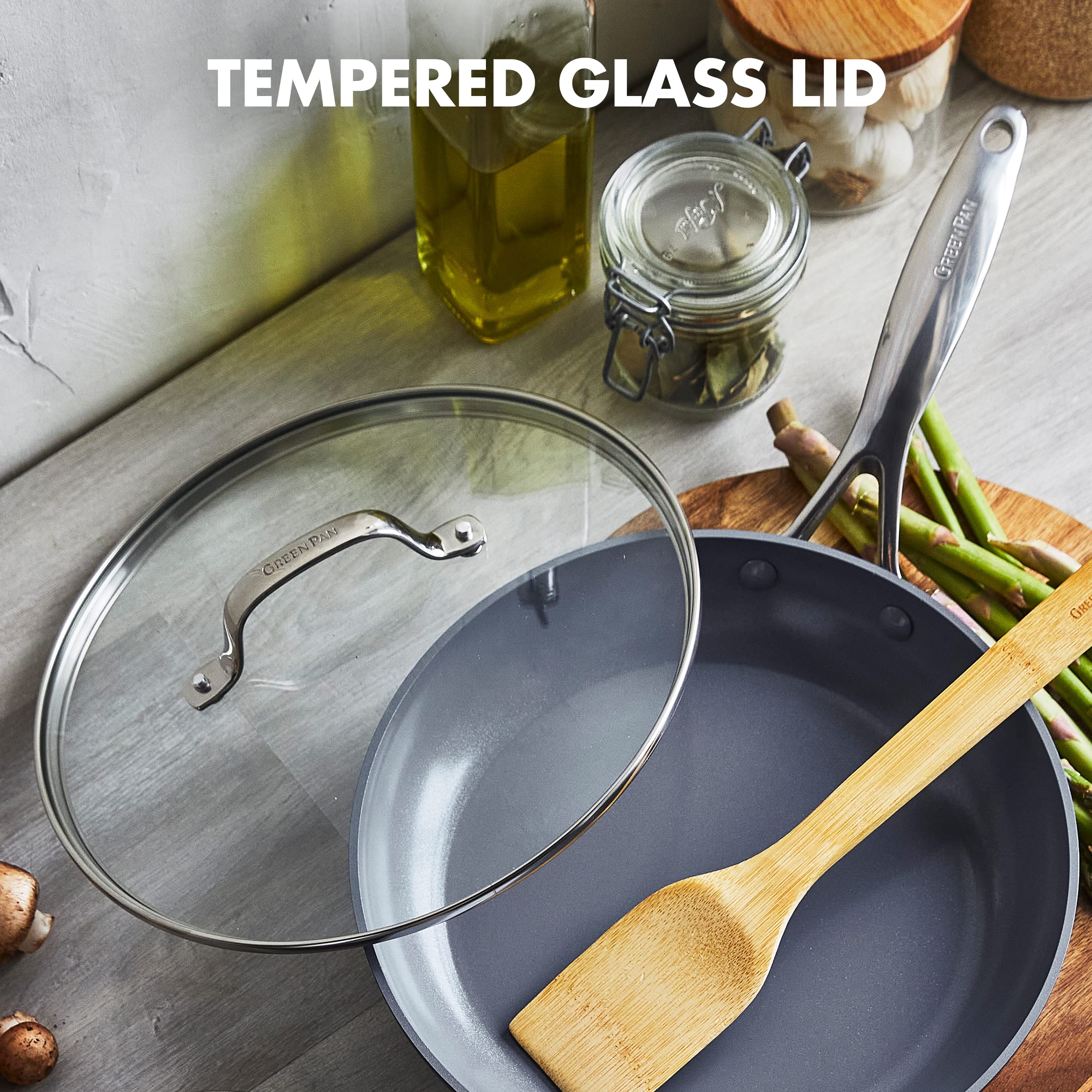 GreenPan Valencia Pro dishwasher-safe design simplifies post-meal cleanup.