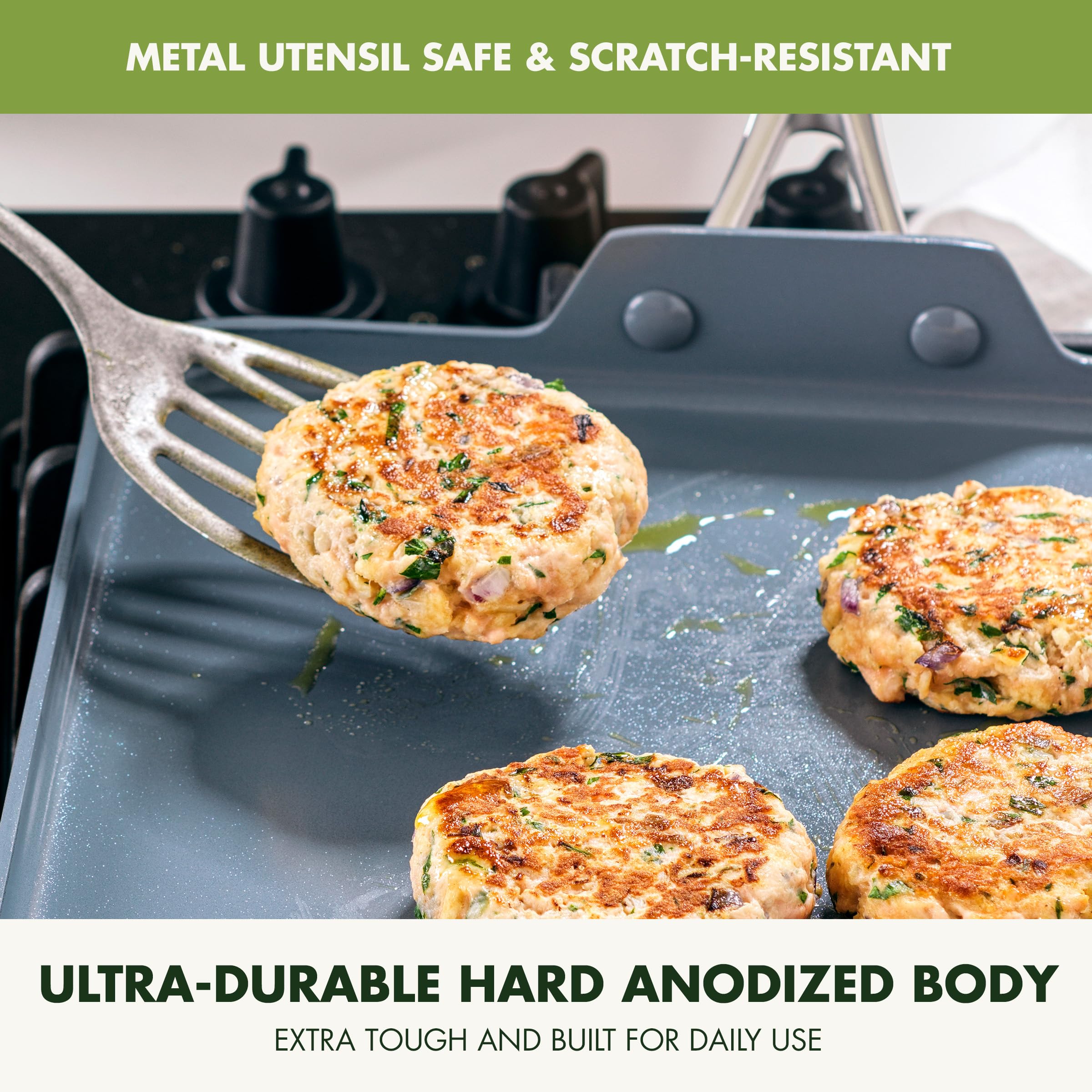 GreenPan Valencia Pro oven-safe up to 600 degrees Fahrenheit for versatile cooking.