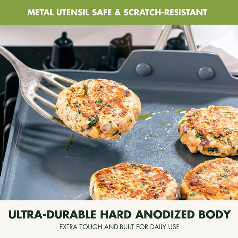 GreenPan Valencia Pro oven-safe up to 600 degrees Fahrenheit for versatile cooking.