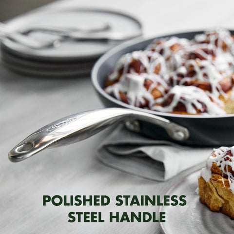 GreenPan Valencia Pro diamond-infused coating promotes even heating and easy release.