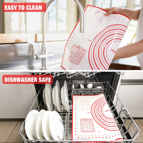 GREENRAIN easy-clean surface simplifies cleanup after baking.