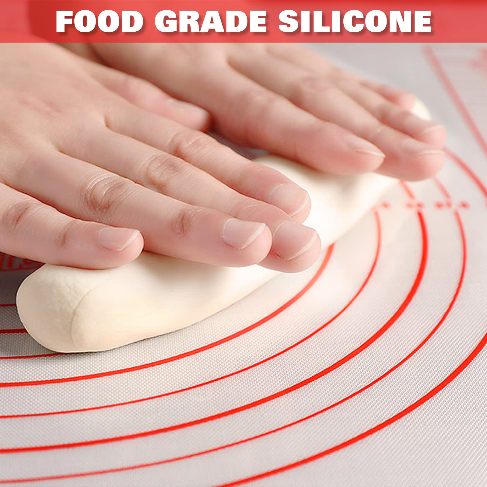 GREENRAIN non-stick surface keeps dough from sticking during prep.