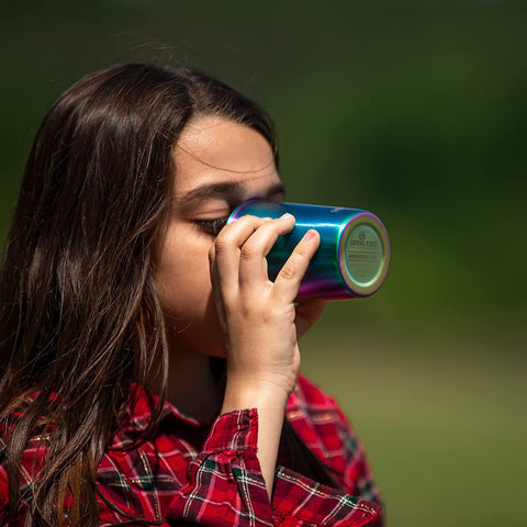 Greens Steel 4-pack rainbow tumblers portable and space-saving.