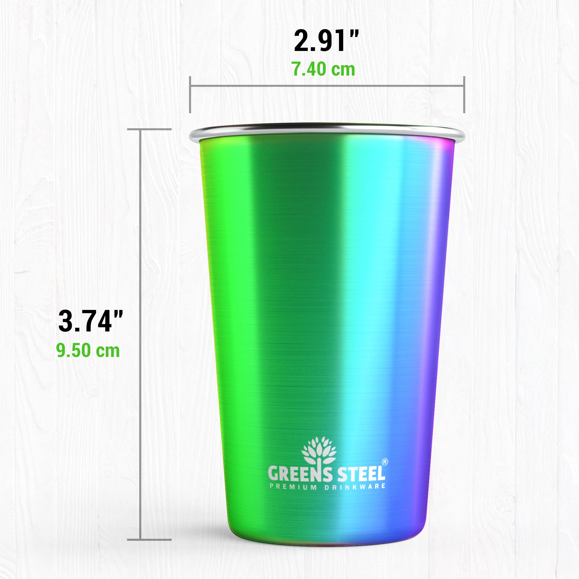Greens Steel 10oz rainbow tumbler kid-friendly and drop-resistant.