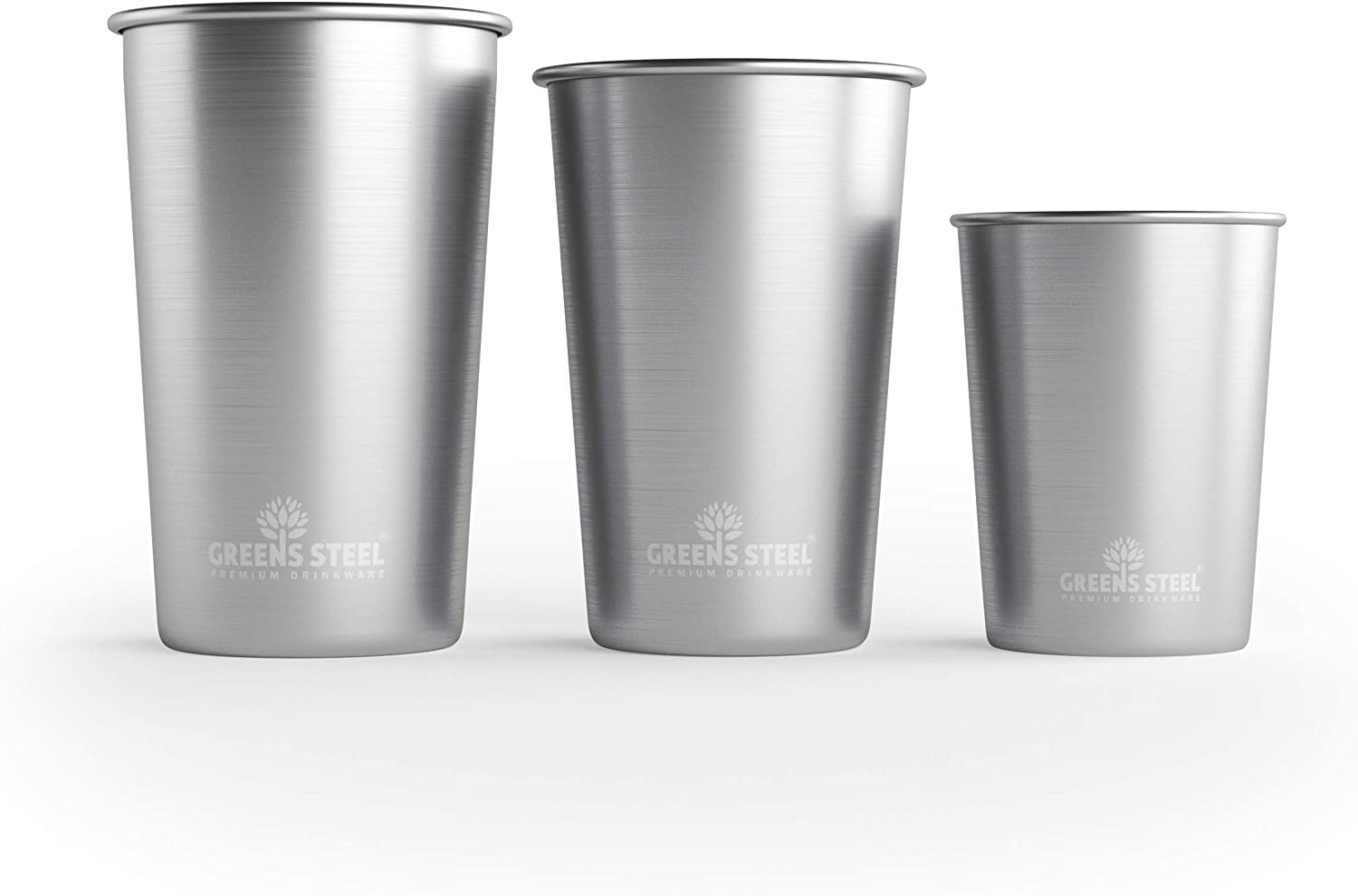 Greens Steel 20oz cups eco packaging highlights recyclable design