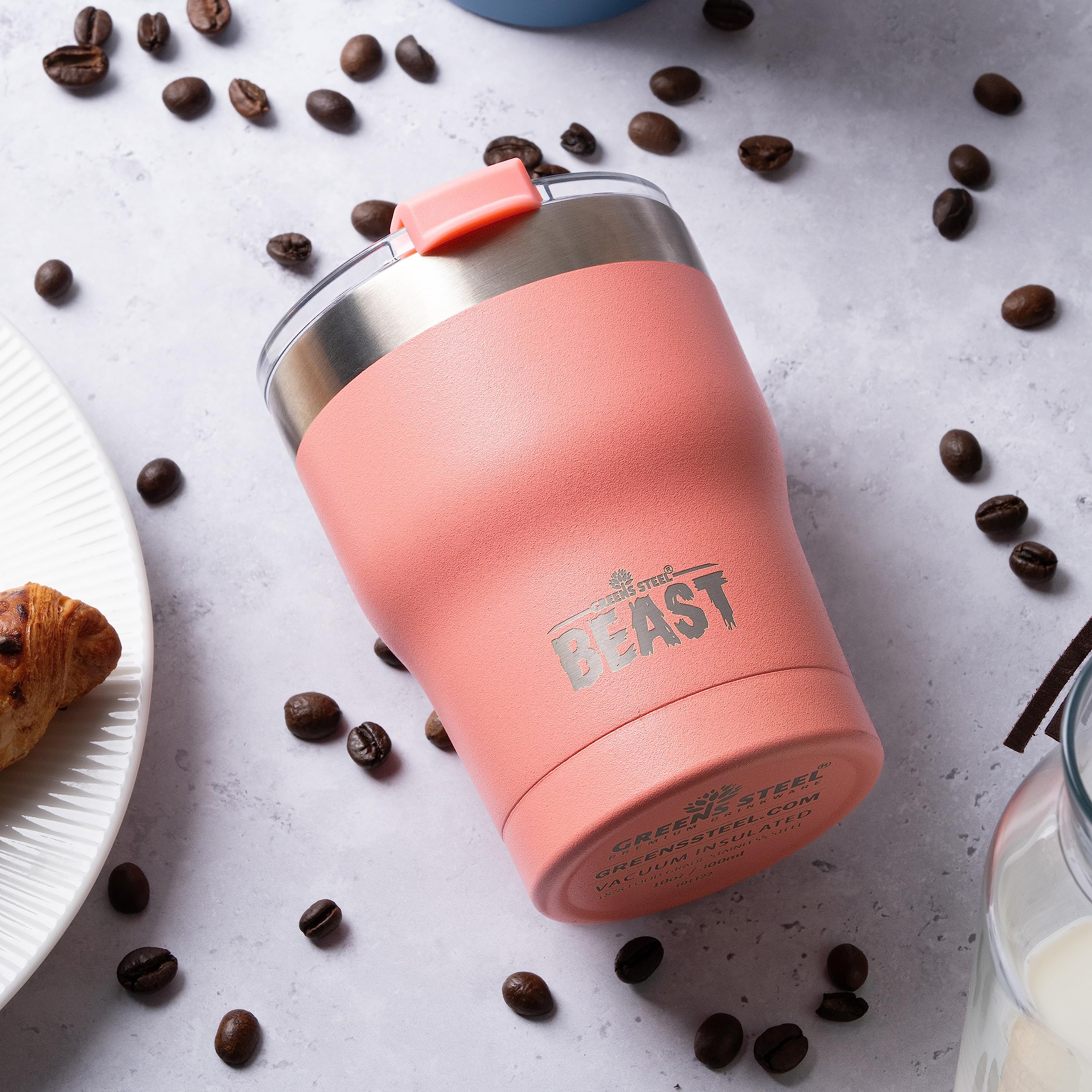 Greens Steel Beast 10 oz blossom pink powder finish offers secure grip.