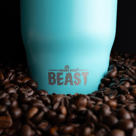Greens Steel Beast 10oz tumbler promotes reuse with eco-friendly design.