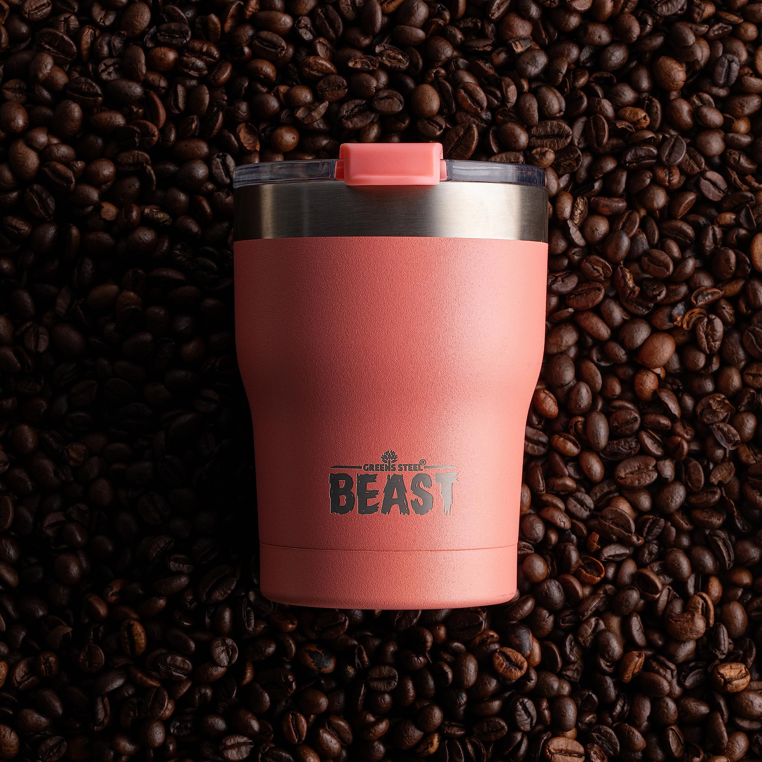Compact 10 oz size fits cup holders and small bags for daily use.