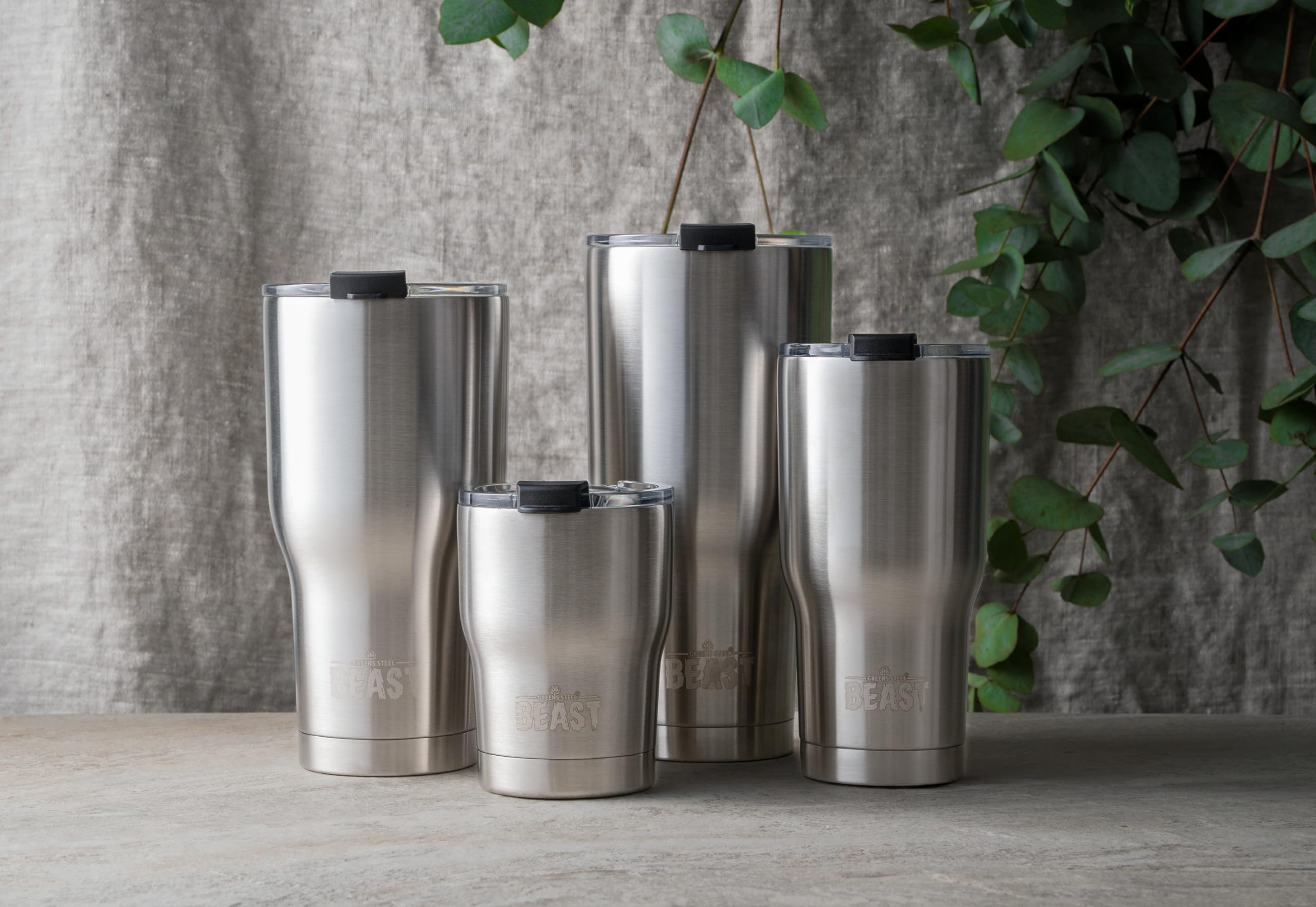 Greens Steel Beast 40oz tumbler interior in premium stainless steel preserves flavor and purity.