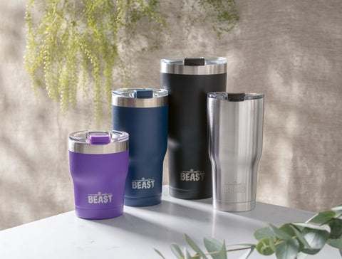 Greens Steel Beast 40oz tumbler popup lid for easy cleaning and quick access.