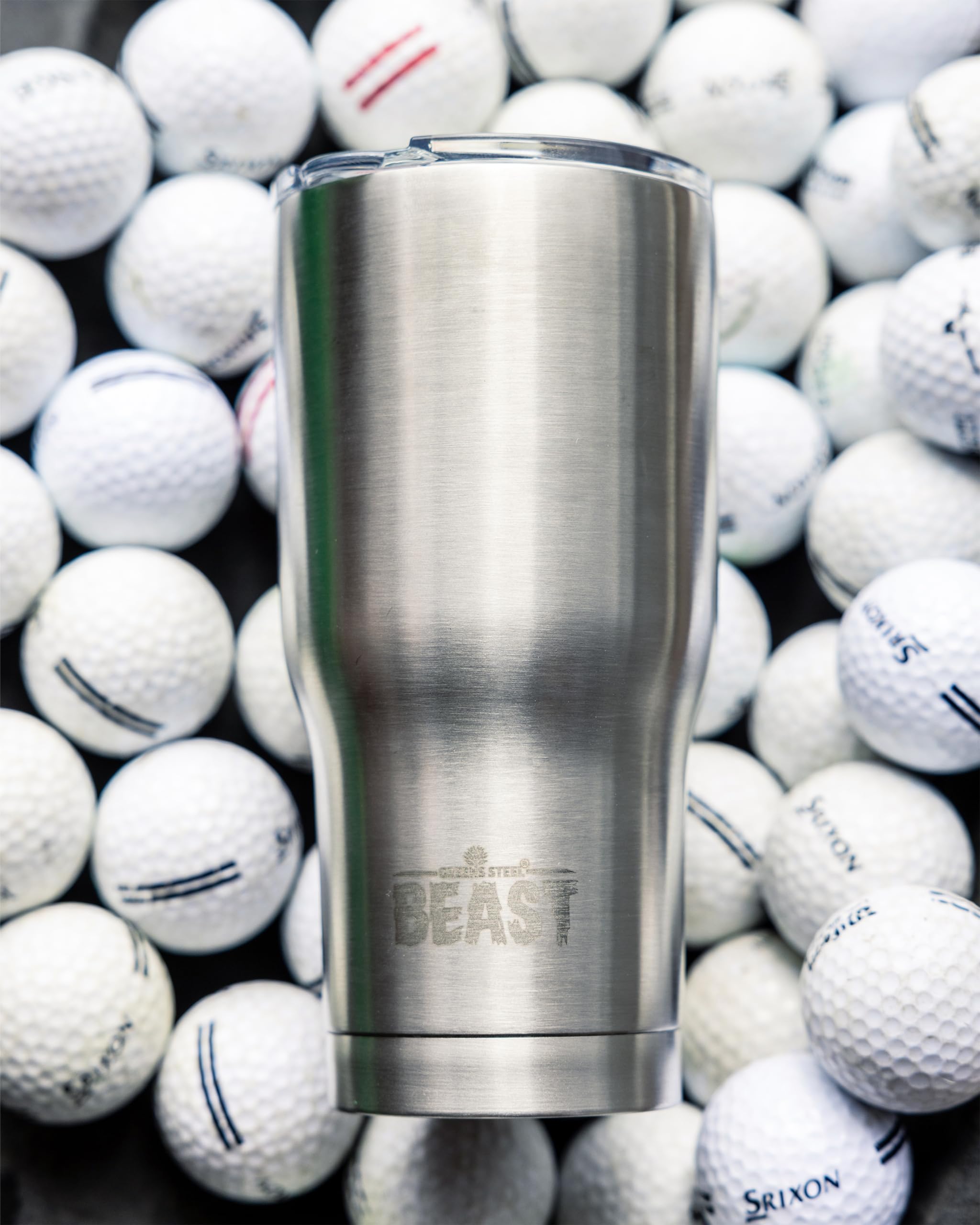 Greens Steel Beast 40oz tumbler powder coating for a durable, vibrant finish.