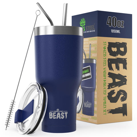 Greens Steel Beast 40 oz tumbler body in royal blue keeps beverages cold longer